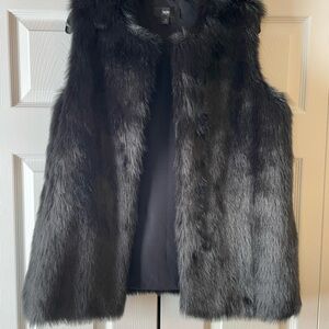 Black Faux Fur Vest